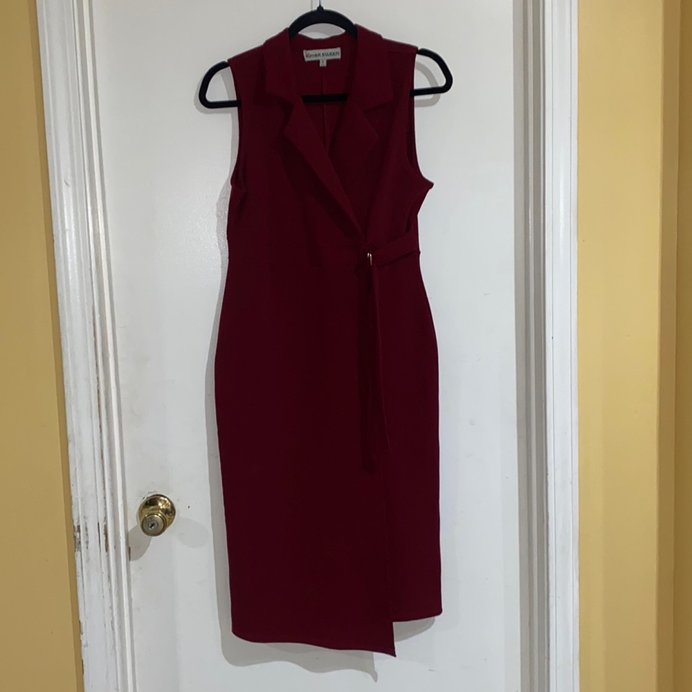 Sleeveless collared burgundy dress never worn